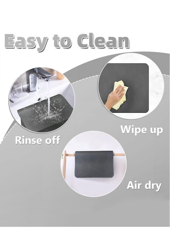 Coffee mat, coffee pot mat, coffee table mat, coffee machine drying mat with non-slip bottom, tableware water stain absorption drying mat, suitable for coffee machine, coffee pot, kitchen (dark gray)  - Image 4