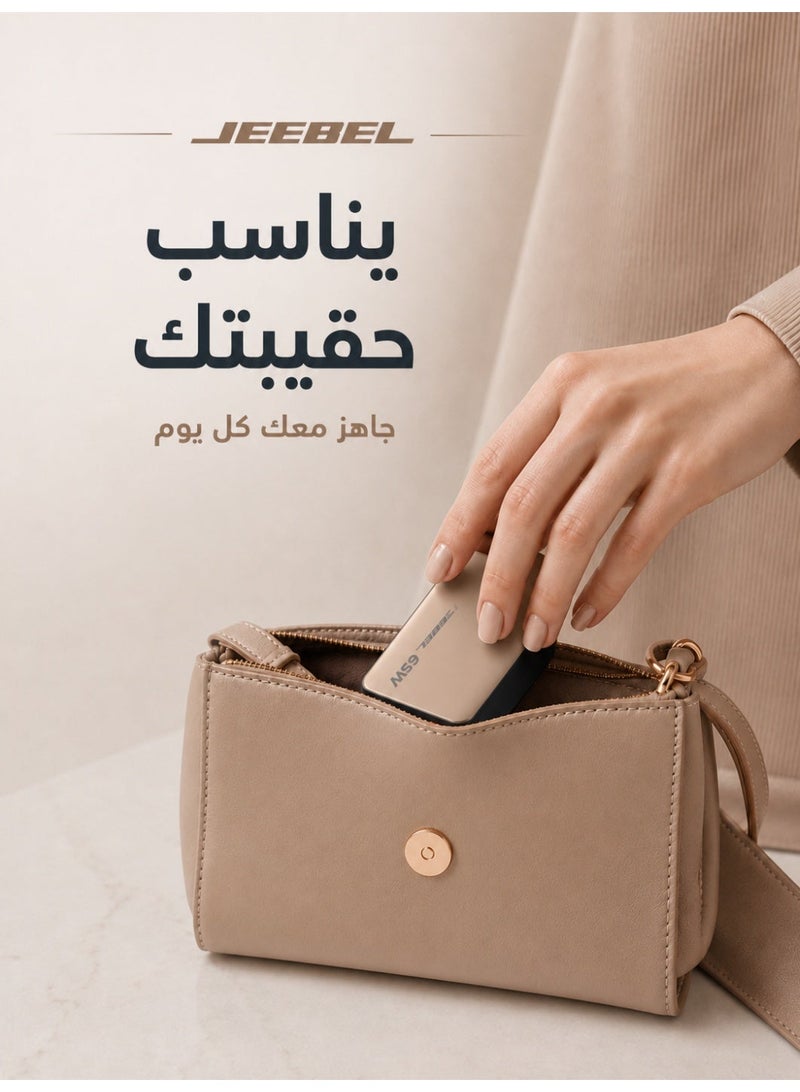 جيبيل شاحن JEEBEL GaN 65W ثنائي USB-C PD للآيفون وسامسونج والماك بوك والآيباد، شحن سريع للجوال واللابتوب، تصميم نحيف للسفر والمكتب - Image 3