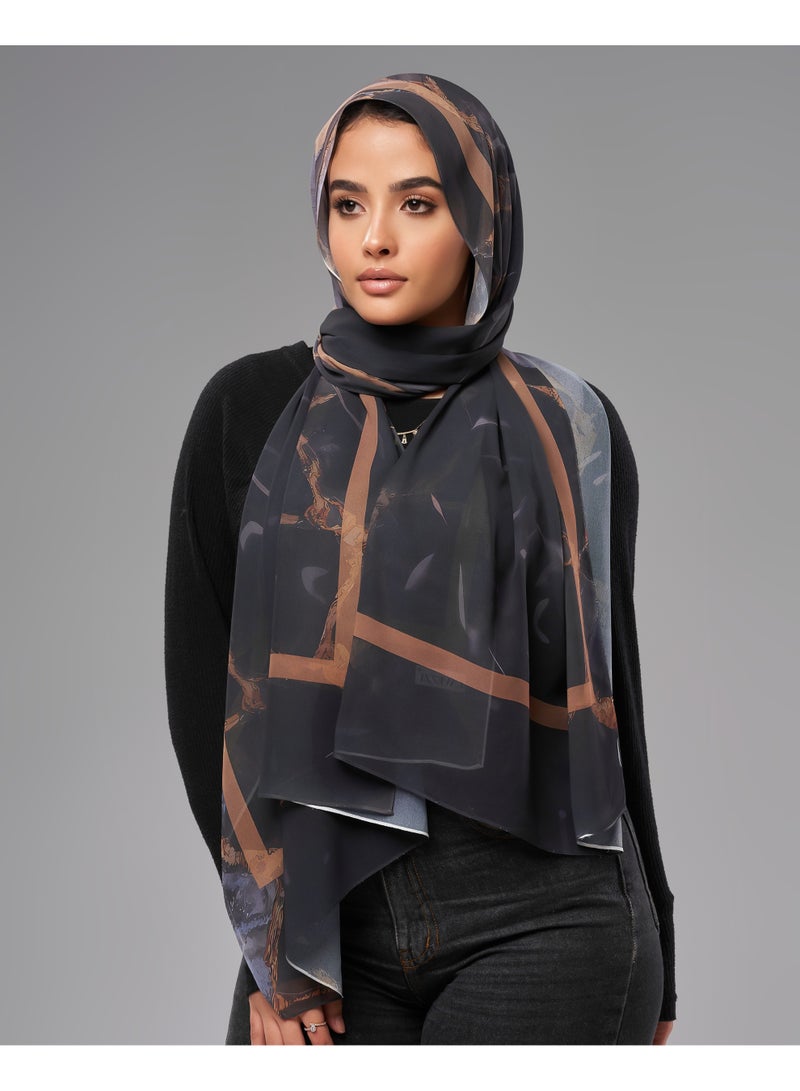 Lavezzi Printed Soft Chiffon Crepe Hijab Scarf for Women – Lightweight Long Muslim Headscarf (19) - Image 3