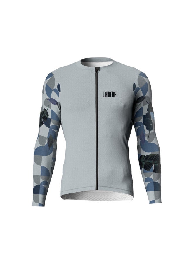 Lampada Lanpada Men's Cycling Jersey Long Sleeve Road Mountain Bike Jacket Milk White XL Size - Image 4