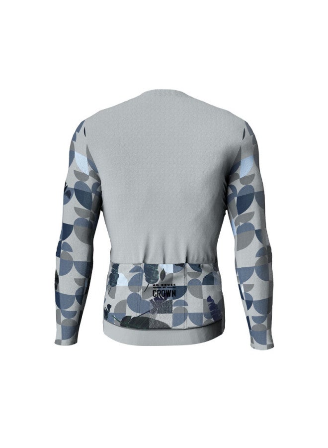 Lampada Lanpada Men's Cycling Jersey Long Sleeve Road Mountain Bike Jacket Milk White XL Size - Image 5