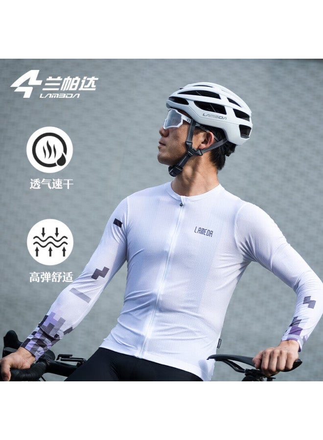 Lampada Lanpada Men's Cycling Jersey Long Sleeve Road Mountain Bike Jacket Milk White XL Size - Image 1