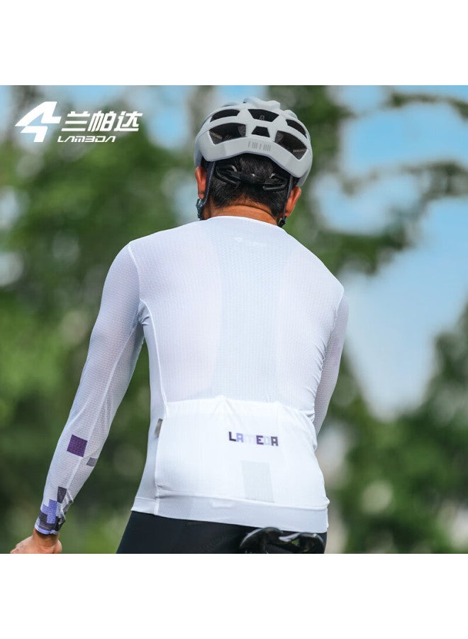 Lampada Lanpada Men's Cycling Jersey Long Sleeve Road Mountain Bike Jacket Milk White XL Size - Image 2