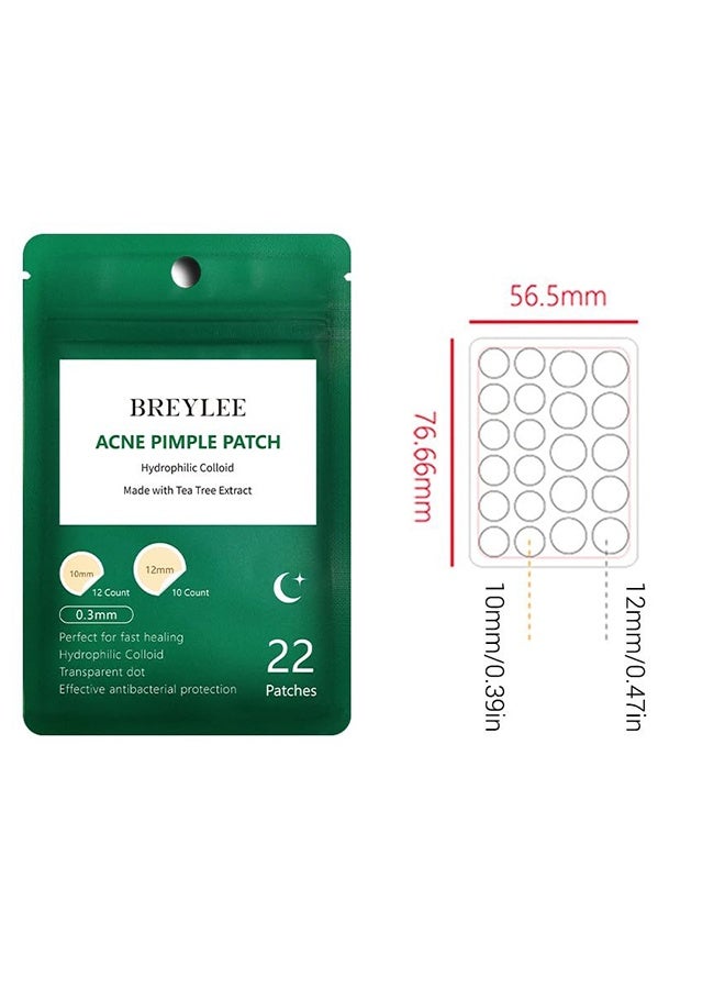 Breylee 22PCS Invisible Acne Patch for Night Care – Ultra Thin Hydrocolloid Pimple Patch for Fast Healing, Waterproof Spot Treatment for Face - Image 2