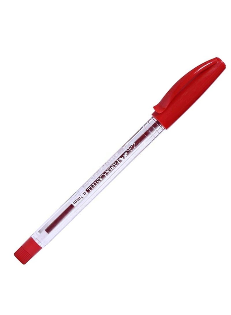 FABER-CASTELL 10-Piece Ballpoint Pen Red Ink 0.7mm Tip - Image 2
