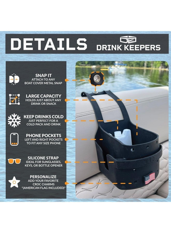COFFEEKEEPERS Drink Keeper Universal XL Drink Cup Holder | Extra Large with Phone Side Pockets | Perfect for Beach or Lounge Chair | Stroller Cup Phone Holder | Hold Accessories for Boat, Kitchen, Office, or Car - Image 3