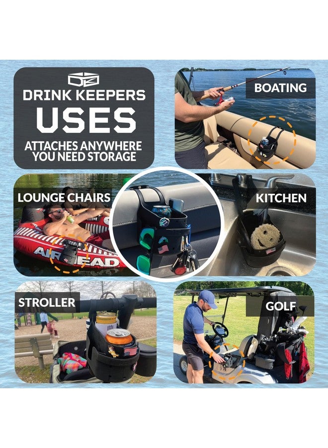 COFFEEKEEPERS Drink Keeper Universal XL Drink Cup Holder | Extra Large with Phone Side Pockets | Perfect for Beach or Lounge Chair | Stroller Cup Phone Holder | Hold Accessories for Boat, Kitchen, Office, or Car - Image 2