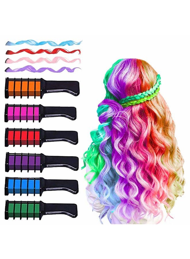 MSDADA Hair Chalk-New Hair Chalk Comb Temporary Bright Washable Hair Color Dye for Girls Kids with Hair Extensions Clips-Christmas Birthday Easter St. Patrick's Day Gifts Toys for Girls Age 6-8-10-12 - Image 1