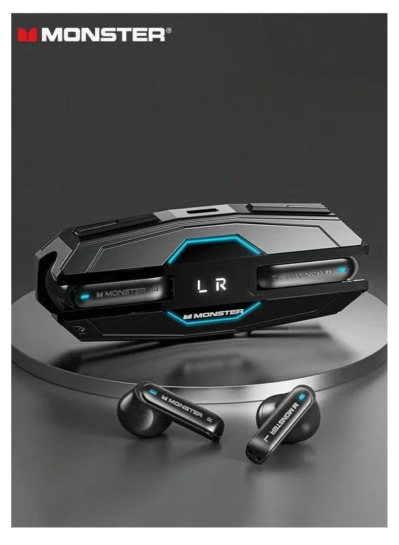 Monster XKT08 Pro Wireless Bluetooth Earbuds Gaming Headphones Deep Bass Low Latency Game Headset with Built-in Microphone Noise Canceling Black - Image 3