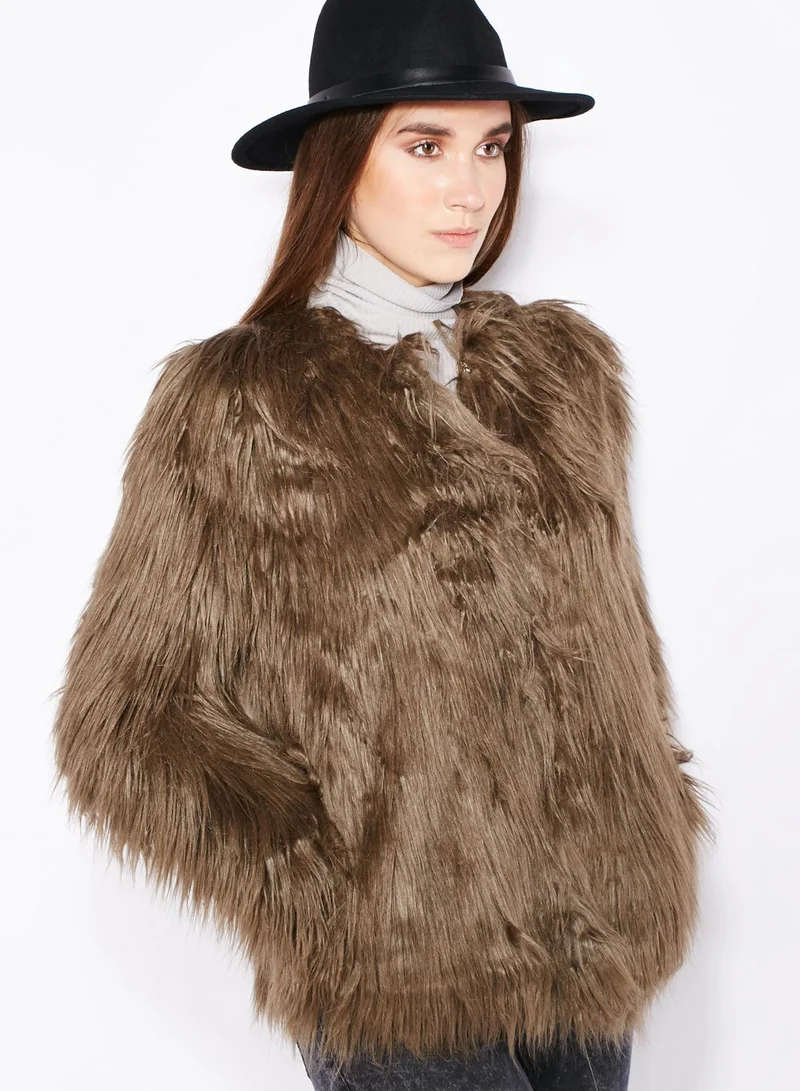 VERO MODA Gossip Faux Fur Jacket