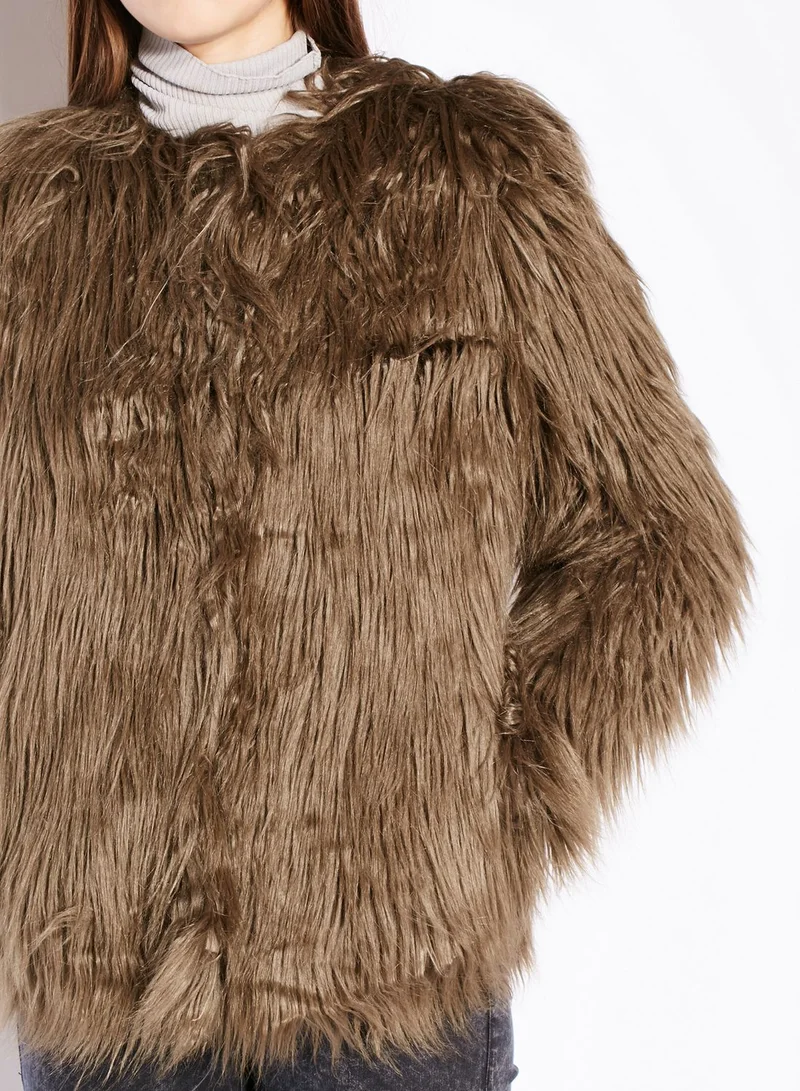 VERO MODA Gossip Faux Fur Jacket