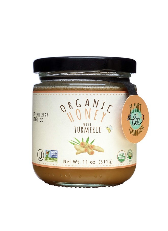 greenbow - GREENBOW Organic Honey with Turmeric - 100% USDA Certified Organic, Non-GMO, Gluten Free Organic Turmeric Honey - Whole Food Organic Turmeric Honey - 11oz (311g) - Image 1