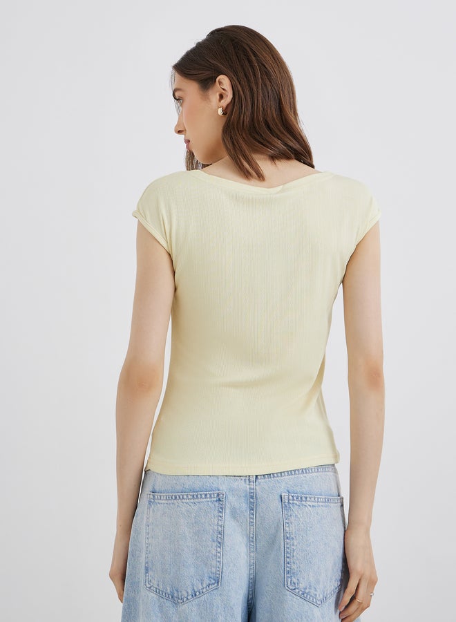 تايك تو بلوزة بدون أكمام محبوكة بنسيج مزدوج - Image 4