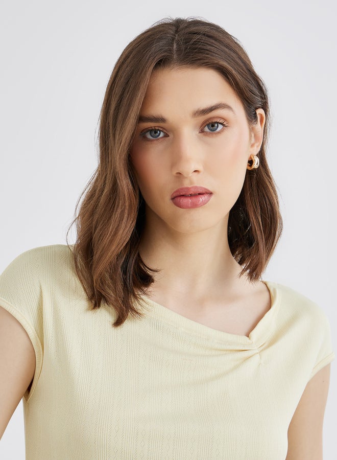 تايك تو بلوزة بدون أكمام محبوكة بنسيج مزدوج - Image 3