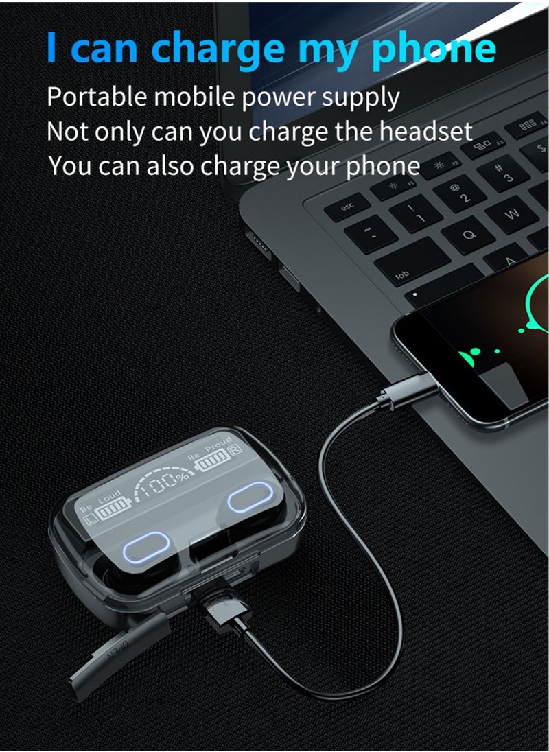 Generic - TWS M1 wireless bluetooth headset touch sports in-ear headset waterproof noise reduction binaural bluetooth 5.1 headset Black wireless earbuds true wireless compatible apple Suitable for Android and o - Image 1