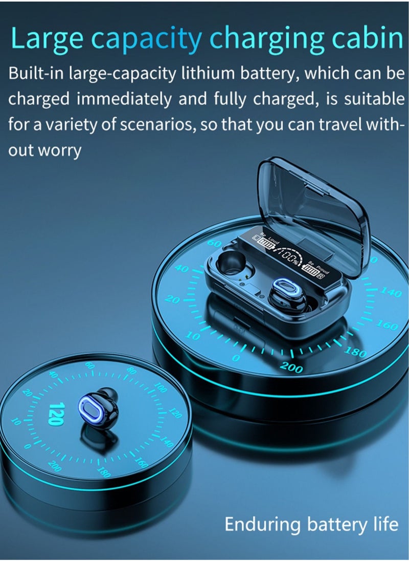 Generic - TWS M1 wireless bluetooth headset touch sports in-ear headset waterproof noise reduction binaural bluetooth 5.1 headset Black wireless earbuds true wireless compatible apple Suitable for Android and o - Image 1