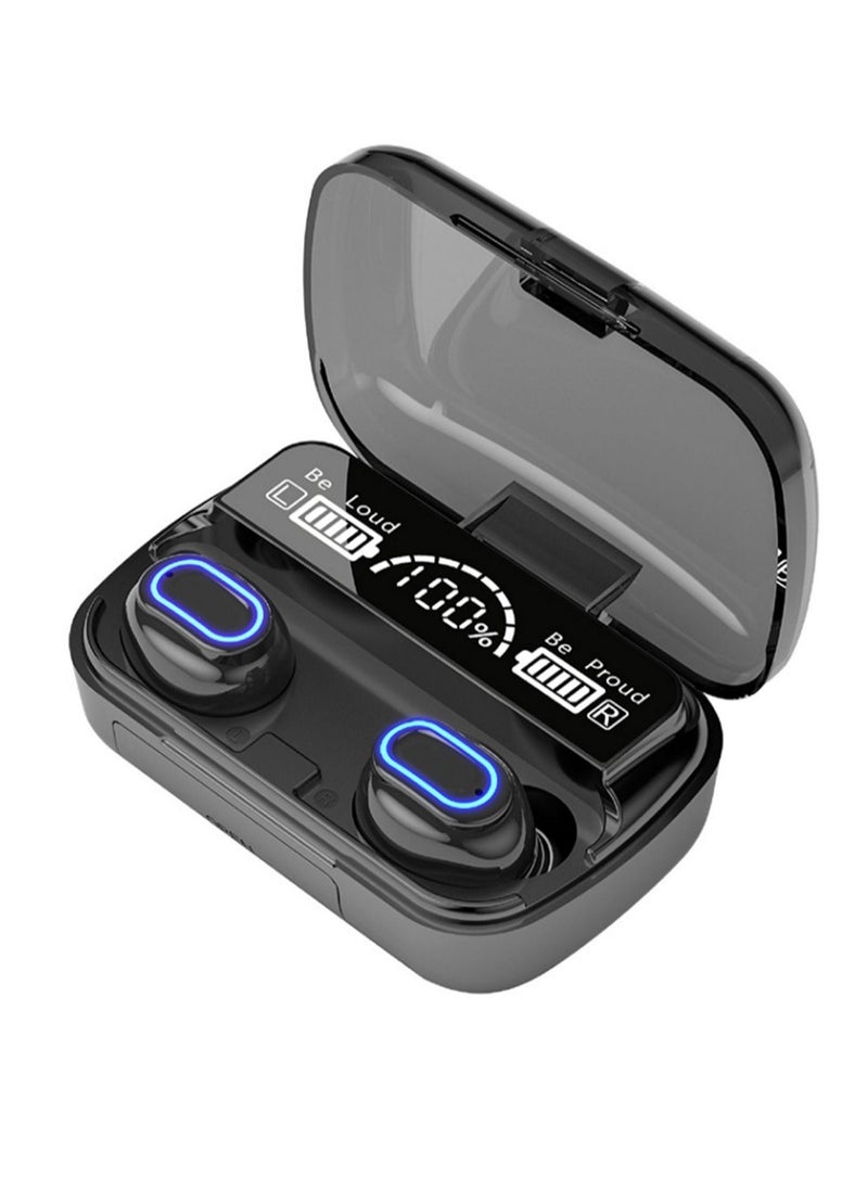 Generic - TWS M1 wireless bluetooth headset touch sports in-ear headset waterproof noise reduction binaural bluetooth 5.1 headset Black wireless earbuds true wireless compatible apple Suitable for Android and o - Image 1