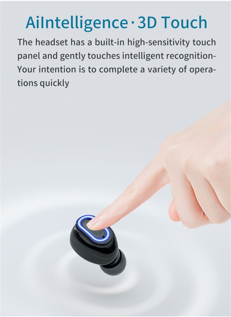 Generic - TWS M1 wireless bluetooth headset touch sports in-ear headset waterproof noise reduction binaural bluetooth 5.1 headset Black wireless earbuds true wireless compatible apple Suitable for Android and o - Image 1