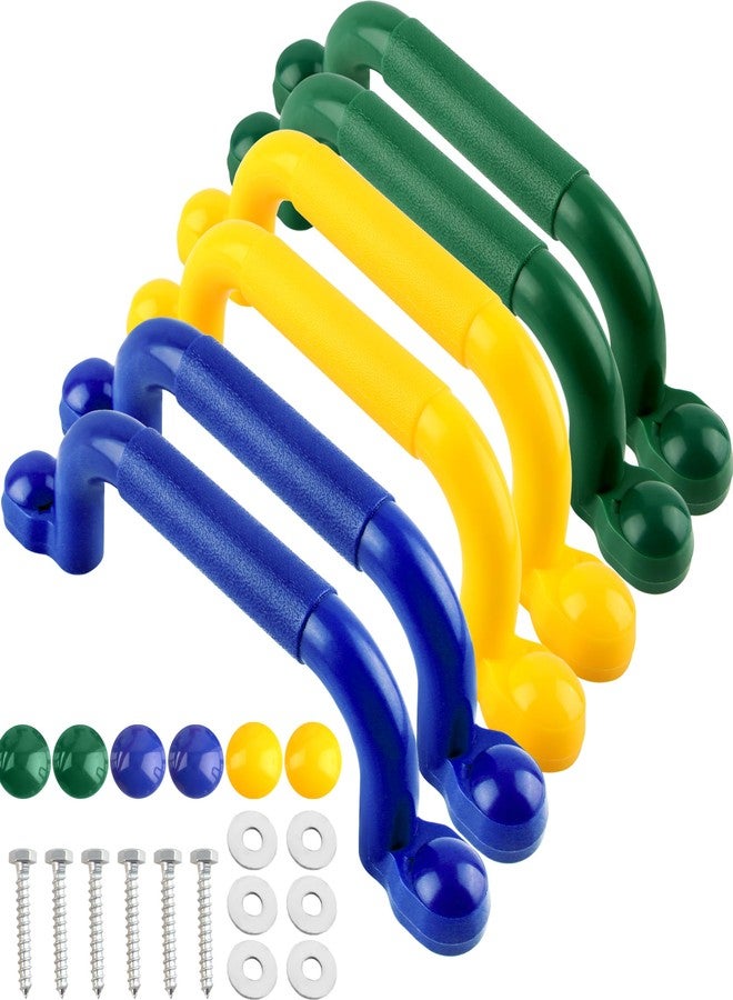 Restroma 6 Pcs Kids Swingset Handle Plastic Playground Safety Handles Outdoor Playset Grab Handles for Boys Girls Play House Swing Set, 3 Colors (Color Set 1) - Image 1