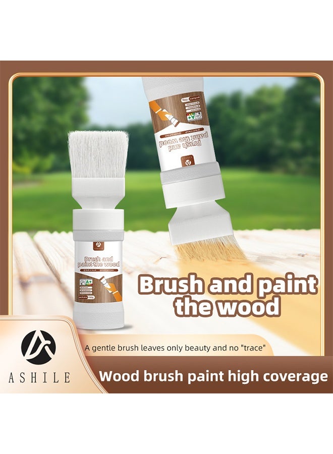 ASHILE Brush and Paint The Wood, Touch Up Paint, Multi Surface Touch Up Paint Pen, Refinishing for Door, Cabinets, Wood, Furniture 180G (White) - Image 2