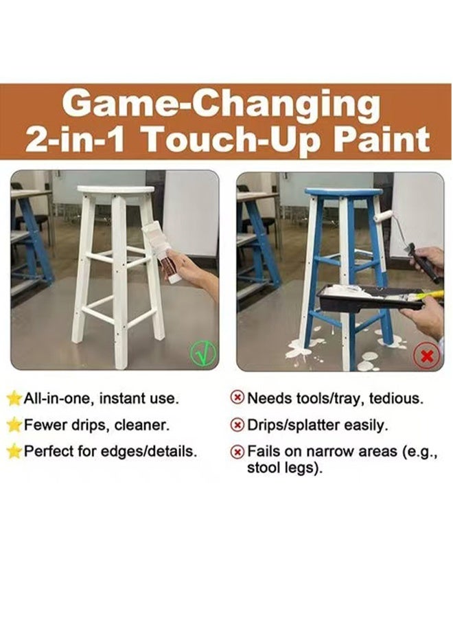ASHILE Brush and Paint The Wood, Touch Up Paint, Multi Surface Touch Up Paint Pen, Refinishing for Door, Cabinets, Wood, Furniture 180G (White) - Image 5
