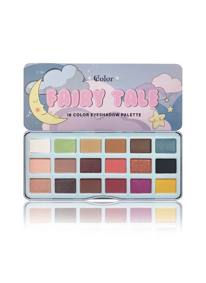 Ccolor Fairy Tale - 18 Color Eyeshadow Palette - Highly Pigmented - Neutral Nudes Bright Colorful Eye Shadow - Long Lasting - Makeup Palette