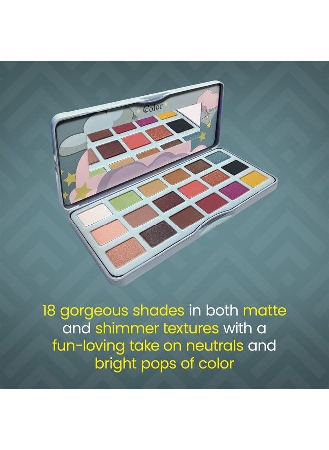 Ccolor Fairy Tale - 18 Color Eyeshadow Palette - Highly Pigmented - Neutral Nudes Bright Colorful Eye Shadow - Long Lasting - Makeup Palette