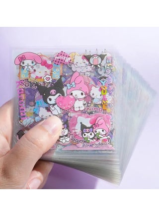 Sanrio 100 Sheets Cute Anime Girl Stickers, Vinyl Cartoon Aesthetic Decorative Sticker Set, Ideal for Scrapbooking, Journaling, Laptops, and Room Decoration - view 4