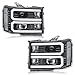 Fullux LED DRL Headlights for 20072013 GMC Sierra 1500 2500HD 3500HD No Classic Front Lights 2PC Replacements Front Left Right Side Headlamp Black Housing Clear Reflector 0714 - Image 2