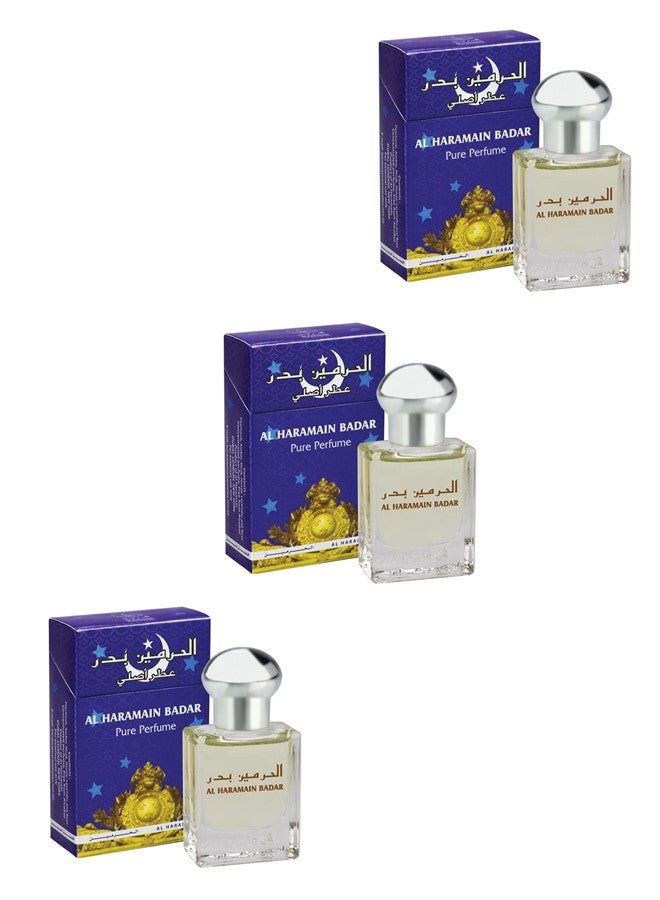 الحرمين 3 قطع عطر الحرمين بيور بدر زيت عطري 15 مل للجنسين - Image 1