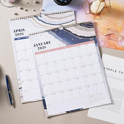 Artfan 2026 Wall Calendar - JAN 2026 - DEC 2026, 12 Monthly Calendar, 2026 Calendar with Thick Paper, 12" x 15", Twin-Wire Binding + Hanging Hook + Large Blocks with Julian Dates - Sand - Image 5