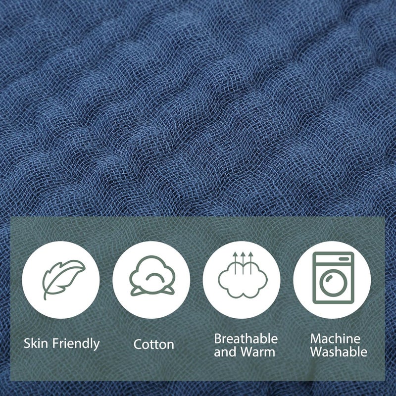 VitalCozy 6 قطع من مناشف الاستحمام القطنية للأطفال بغطاء رأس وقطع قماش 32 × 32 بوصة بطانيات ماصة للهدايا للأطفال حديثي الولادة باللون الأخضر والأزرق - Image 4