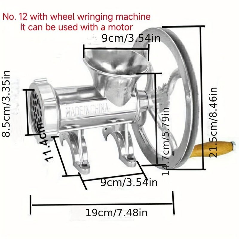 No 12 Flashlight Dual Purpose Meat Grinder Sausage Stuffer And Mincer For Home Use Vegetable Crusher With Wheels - Image 3