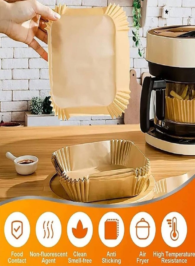BLAGO Air Fryer Paper Liners Disposable 150PCS Non-Stick Parchment Paper, Food Grade Baking Paper for Baking Roasting Microwave (Square) - Image 4
