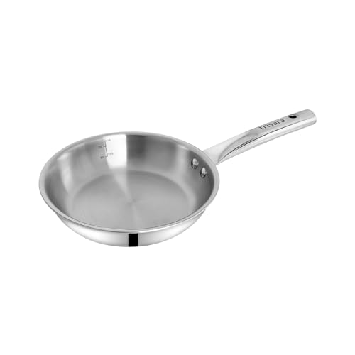 Trisara Triply Stainless Steel 20 cm Fry Pan | 1000 ml | Induction Friendly | Riveted Handles | 3-Layer Durable Cookware for Even Heating - Image 2