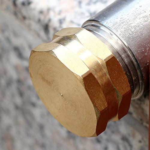 YELUN 3/4"Garden Hose End Caps,Brass Garden Hose Cap with Washers,Female End Cap 4 Pack - Image 3