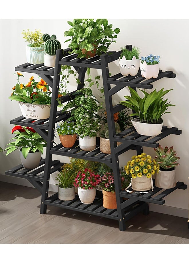 KLNAMAEAAN Balcony Flower Rack Storage in Living Room Multiple Layers  Black 95*23*87cm - Image 1