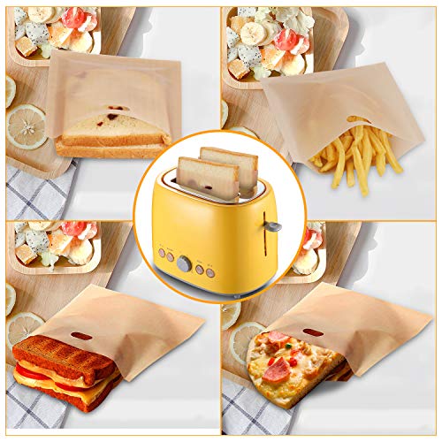 Samshow 10 Toaster Bags Reusable grilled cheese bags Non Stick Toaster Bag for Sandwiches, Chicken, Nuggets, Panini and Garlic Toasts - Image 3