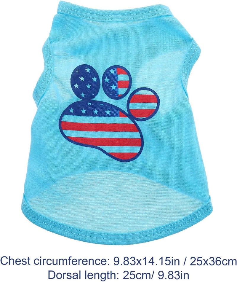 Dog Shirt and Breathable Puppy Vest with USA Flag Print Wear-Resistant Summer Pet Clothing for Small Dogs Size S Lightweight for Daily Outdoor Use - Image 2