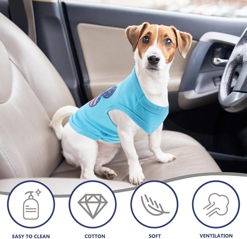 Dog Shirt and Breathable Puppy Vest with USA Flag Print Wear-Resistant Summer Pet Clothing for Small Dogs Size S Lightweight for Daily Outdoor Use - Image 3
