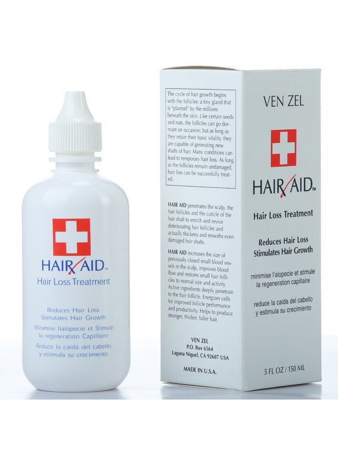 REXSOL Hair Aid Hair Loss Treatment | Stimulates Hair Growth | With pure Vitamin C & E | Yeast Cell Derivatives | Ginseng, Rosemary, Burdock & Ginkgo Biloba Extract. (150 ml / 5 fl oz) - Image 1