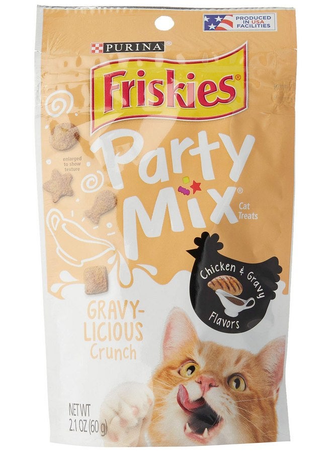 فريسكس مكافآت القطط من فريسكيز بارتي ميكس، مقرمشة، بنكهة الدجاج والمرق اللذيذة، كيس 2.1 أونصة - Image 1