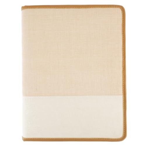 Asraw A4 Jute Professional File Folder Document Zipper Organizer for Corporate Meetings, Interview Portfolio, Certificates, Document Holder, Jute Conference File Folder (Off-White) - Image 1