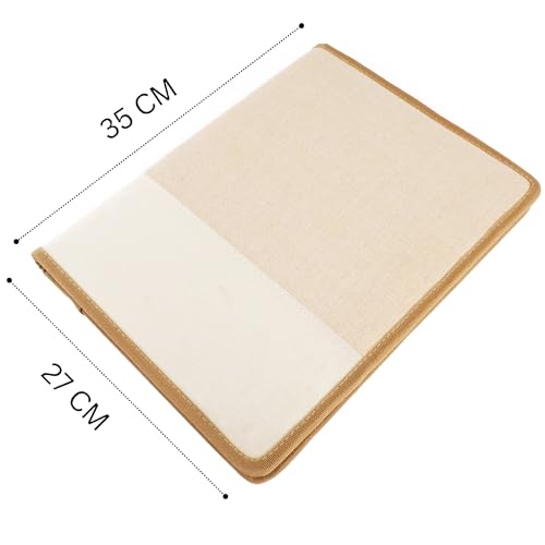 Asraw A4 Jute Professional File Folder Document Zipper Organizer for Corporate Meetings, Interview Portfolio, Certificates, Document Holder, Jute Conference File Folder (Off-White) - Image 2