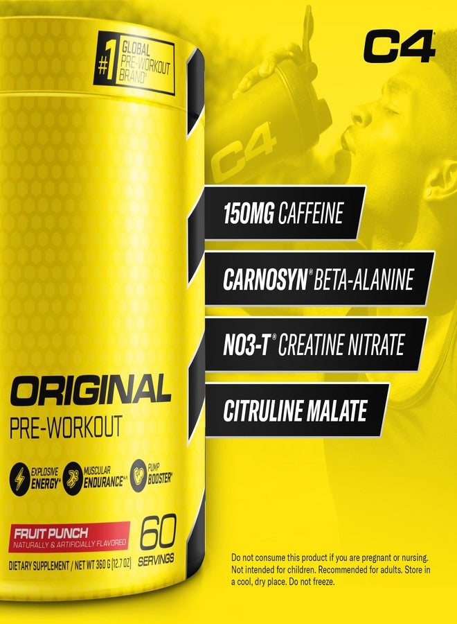 C4 Original Pre Workout Powder Fruit Punch - Vitamin C for Immune Support - Sugar Free Preworkout Energy for Men & Women - 150mg Caffeine + Beta Alanine + Creatine - 60 Servings - Image 2