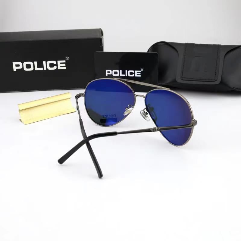 POLICE New Fashion Pilot Polarized Lens Sunglasses Grey Lenses with Gunmetal Frames - Image 5