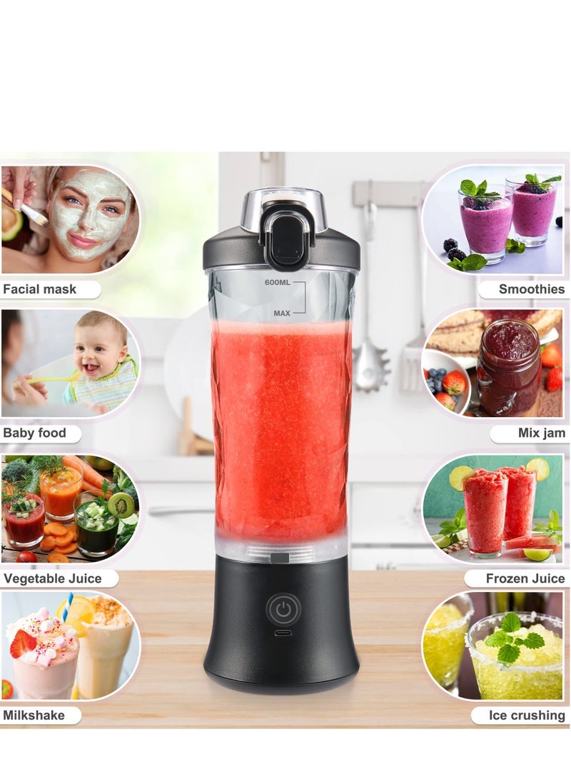 general 600ml Mini Portable Blender with 6 Blades, Personal Size Mixer For Shakes And Smoothies (Black) - Image 5