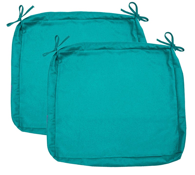 Sigmat Outdoor Seat Cushion Cover Water Repellent Square Chair Cushion Cover-Only Cover Teal 20""x20""x2""(2 Covers) - Image 2