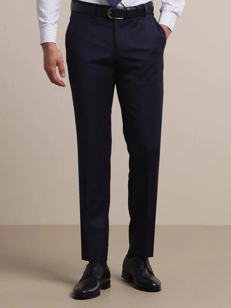 Kip Saks Weaving Fitted Fit Classical Wool Blended Trousers