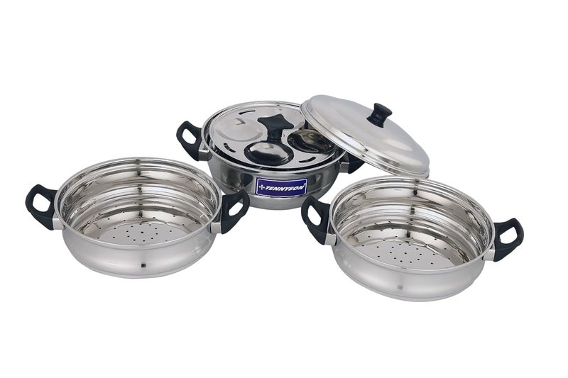 TENNYSON Steel SteamerSteel CookerSmall 3 Tier - Image 2